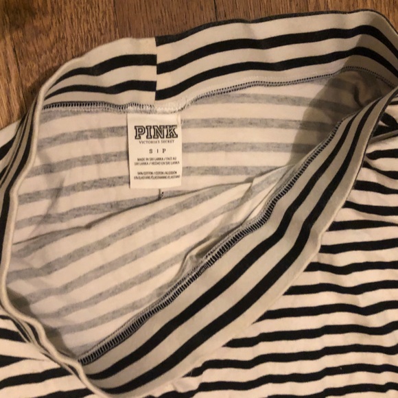 PINK Victoria's Secret Size S Mini Skirt Black White Stripe A-Line Dog Logo - Picture 3 of 3